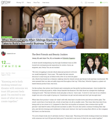 Velvette's Interview on Grow from Acorns!